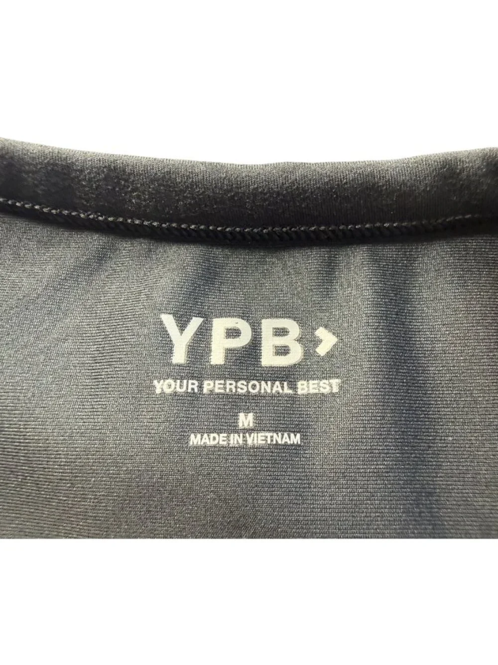 Your Personal Best Crop Top Sports Bra Henley Buttons at Front High Neck Black M